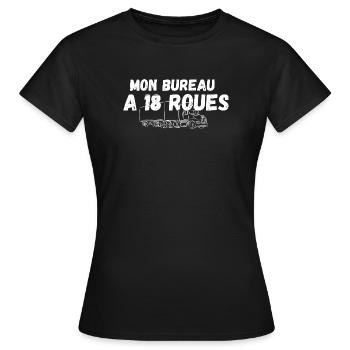 Mon Bureau A 18-Roues - T-shirt Femme - noir - Devant - AI Model Female 172 dark (172cm)