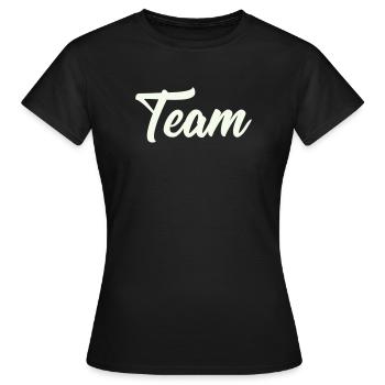 team - Frauen T-Shirt - Schwarz - Vorne - AI Model Female 172 dark (172cm)
