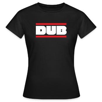 DUB Word Grass avec des barres rouges - T-shirt Femme - noir - Devant - AI Model Female 172 dark (172cm)