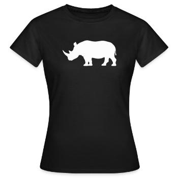 Rhino Silhouette Minimaliste - T-shirt Femme - noir - Devant - AI Model Female 172 dark (172cm)