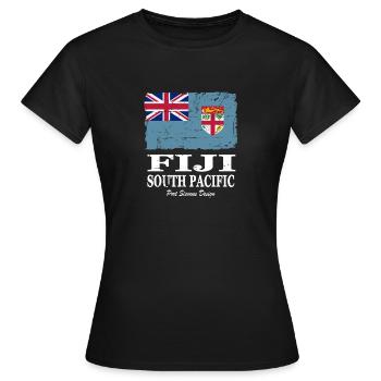 Flag of Fiji - Fiji flag - Women's T-Shirt - black - Front - AI Model Female 172 dark (172cm)