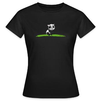 PANDA Baer - Frauen T-Shirt - Schwarz - Vorne - AI Model Female 172 dark (172cm)