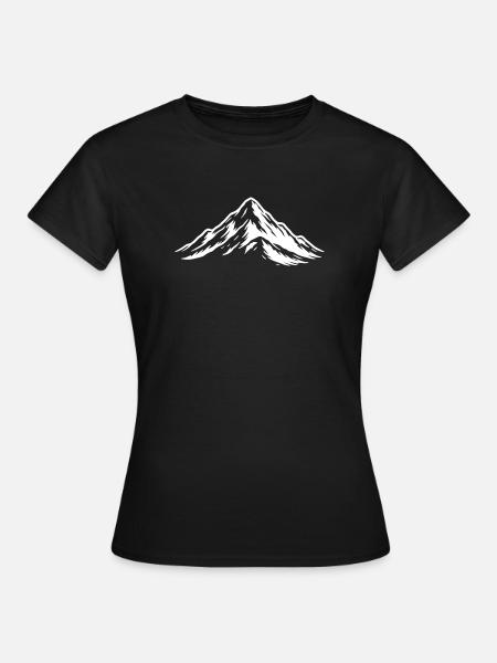 Berge Symbol Hügel - Frauen T-Shirt - Schwarz