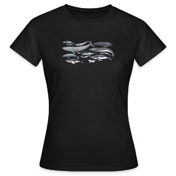 Wale Vielfalt fond transparent - Frauen T-Shirt - Schwarz - Vorne - AI Model Female 172 dark (172cm)
