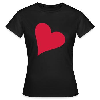 Symbole de coeur étrange rouge - T-shirt Femme - noir - Devant - AI Model Female 172 dark (172cm)