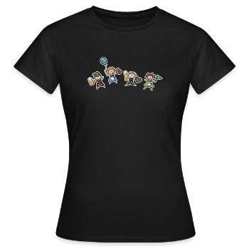 Lustige Leute in Tracht beim Freudentanz - Frauen T-Shirt - Schwarz - Vorne - AI Model Female 172 dark (172cm)