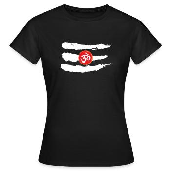 Troisième Oeil Shiva OM Thème blanc - T-shirt Femme - noir - Devant - AI Model Female 172 dark (172cm)