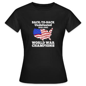 Deux fois champion invaincu de la Seconde Guerre mondiale 4. - T-shirt Femme - noir - Devant - AI Model Female 172 dark (172cm)