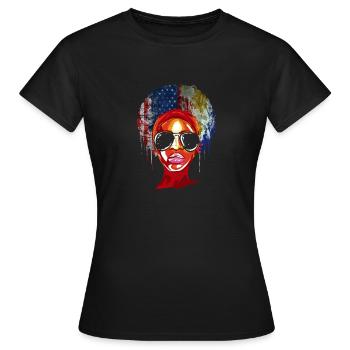 Amitié philippino-américaine - T-shirt Femme - noir - Devant - AI Model Female 172 dark (172cm)