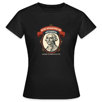 Attachez votre ceinture ou faites-vous applaudir George - T-shirt Femme - noir - Devant - AI Model Female 172 dark (172cm)