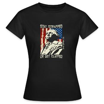Attachez votre ceinture ou faites-vous applaudir George - T-shirt Femme - noir - Devant - AI Model Female 172 dark (172cm)