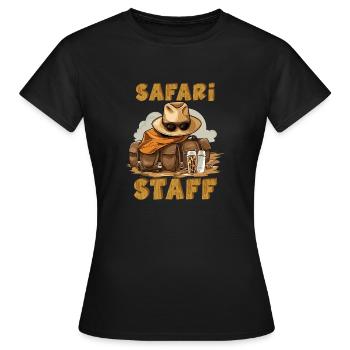 Safari Staff Zoo Keeper Thème - T-shirt Femme - noir - Devant - AI Model Female 172 dark (172cm)