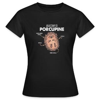 Anatomie Des Stachelschweins Naturliebhaber Stich - Frauen T-Shirt - Schwarz - Vorne - AI Model Female 172 dark (172cm)