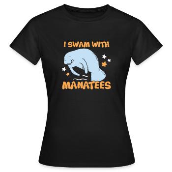 Ich Schwamm Mit Seekühen Wassertiere Seekühe - Frauen T-Shirt - Schwarz - Vorne - AI Model Female 172 dark (172cm)