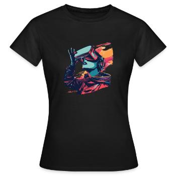 Réalité virtuelle - Immergez-vous dans un - T-shirt Femme - noir - Devant - AI Model Female 172 dark (172cm)