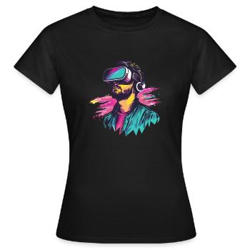 Réalité virtuelle - Immergez-vous dans un - T-shirt Femme - noir - Devant - AI Model Female 172 dark (172cm)