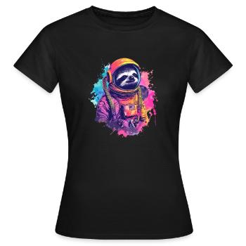 Astronaute paresseux - Un voyage dans l’espace - T-shirt Femme - noir - Devant - AI Model Female 172 dark (172cm)