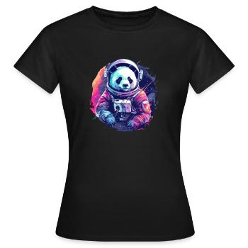 Panda Astronaut - Bamboo Rocket Adventures - T-shirt Femme - noir - Devant - AI Model Female 172 dark (172cm)