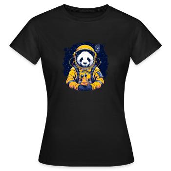 Panda Astronaut - Bamboo Rocket Adventures - T-shirt Femme - noir - Devant - AI Model Female 172 dark (172cm)
