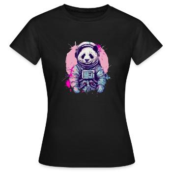 Panda Astronaut - Bamboo Rocket Adventures - T-shirt Femme - noir - Devant - AI Model Female 172 dark (172cm)