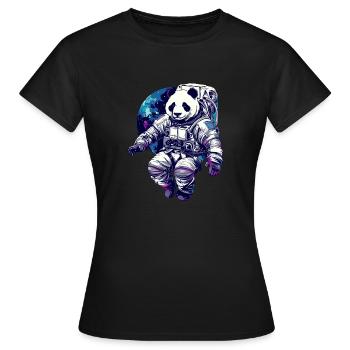 Panda Astronaut - Bamboo Rocket Adventures - T-shirt Femme - noir - Devant - AI Model Female 172 dark (172cm)