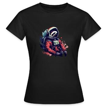 Astronaute paresseux - Un voyage dans l’espace - T-shirt Femme - noir - Devant - AI Model Female 172 dark (172cm)
