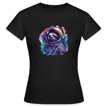 Astronaute paresseux - Un voyage dans l’espace - T-shirt Femme - noir - Devant - AI Model Female 172 dark (172cm)