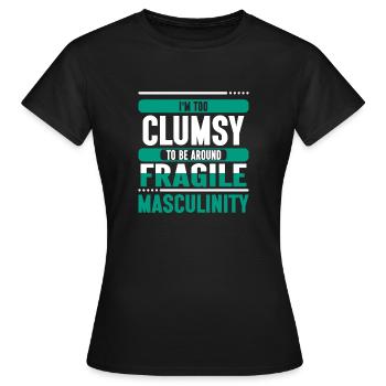Masculinité maladroite à fragile - T-shirt Femme - noir - Devant - AI Model Female 172 dark (172cm)