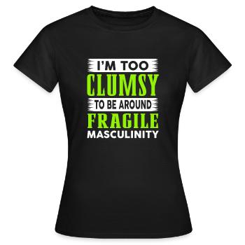 Masculinité maladroite à fragile - T-shirt Femme - noir - Devant - AI Model Female 172 dark (172cm)
