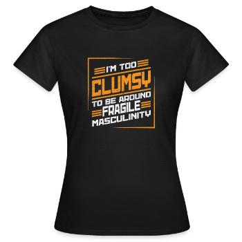 Masculinité maladroite à fragile - T-shirt Femme - noir - Devant - AI Model Female 172 dark (172cm)