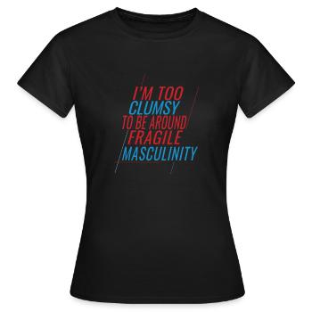 Masculinité maladroite à fragile - T-shirt Femme - noir - Devant - AI Model Female 172 dark (172cm)