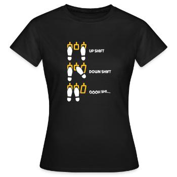 Monter Passer Vers le bas Changer de vitesse Voiture amusante Changements de vitesse - T-shirt Femme - noir - Devant - AI Model Female 172 dark (172cm)