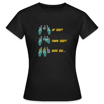Changement de vitesse vers le haut Changement de vitesse vers le bas Changement de vitesse drôle de voiture - T-shirt Femme - noir - Devant - AI Model Female 172 dark (172cm)