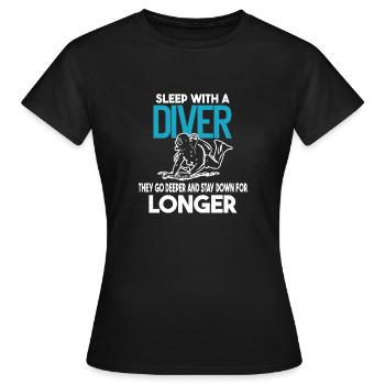 Sleep with a diver - depth and endurance - Women's T-Shirt - black - Front - AI Model Female 172 dark (172cm)