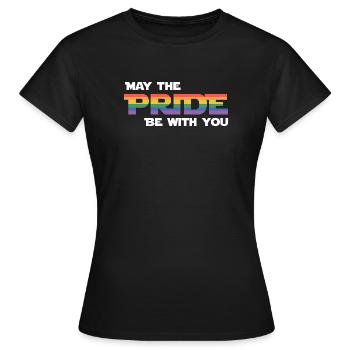 Mois de la fierté LGBT - Que la fierté soit avec vous - T-shirt Femme - noir - Devant - AI Model Female 172 dark (172cm)