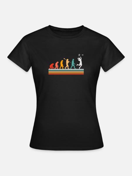 Entwicklung des Badminton Spielers Evolution - Frauen T-Shirt - Schwarz