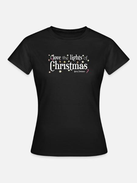 Ich liebe Weihnachtslichter, Englisch - Dame-T-shirt - sort