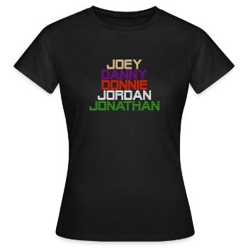 Joey Danny Donnie Jordan Jonathan - Retro Names - Women's T-Shirt - black - Front - AI Model Female 172 dark (172cm)