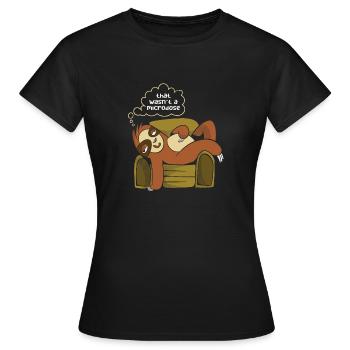 Il ne s’agissait pas de microdosage de relaxation des paresseux - T-shirt Femme - noir - Devant - AI Model Female 172 dark (172cm)