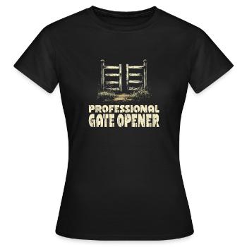 Ouvre-portail professionnel pour les amoureux de la nature - T-shirt Femme - noir - Devant - AI Model Female 172 dark (172cm)