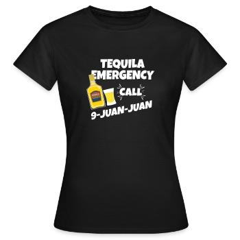 Appel d'urgence à la tequila 9-Juan-Juan Laugh Party Fun - T-shirt Femme - noir - Devant - AI Model Female 172 dark (172cm)