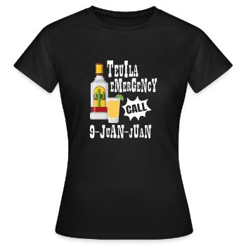 Appel d'urgence à la tequila 9-Juan-Juan party fun - T-shirt Femme - noir - Devant - AI Model Female 172 dark (172cm)