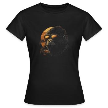 Entspannter Gorilla mit Sonnenbrille vor - Frauen T-Shirt - Schwarz - Vorne - AI Model Female 172 dark (172cm)