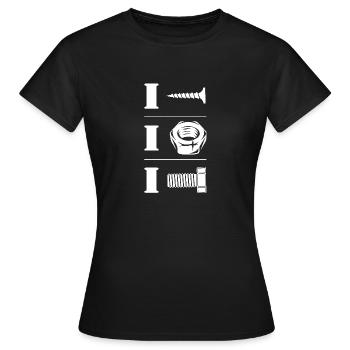 Vis écrou boulon Humorous Craftsman - T-shirt Femme - noir - Devant - AI Model Female 172 dark (172cm)