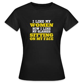 Des femmes assises sur mon visage une provocation - T-shirt Femme - noir - Devant - AI Model Female 172 dark (172cm)