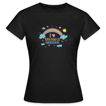 Ich Liebe Spielzeuge Die Brummen Regenbogen - Frauen T-Shirt - Schwarz - Vorne - AI Model Female 172 dark (172cm)