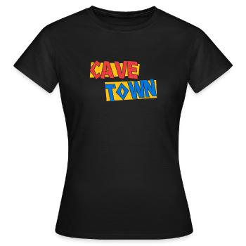 Conception de lettrage Cave Town pour les fans et - T-shirt Femme - noir - Devant - AI Model Female 172 dark (172cm)