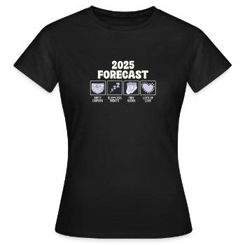 2025 Vorhersage: Windeln, Schlaflose Nächte, - Frauen T-Shirt - Schwarz - Vorne - AI Model Female 172 dark (172cm)
