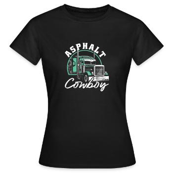 Asphalte Cowboy Trucker Motif - T-shirt Femme - noir - Devant - AI Model Female 172 dark (172cm)