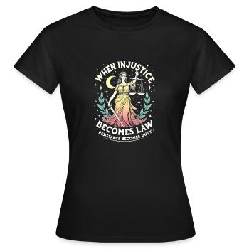 Wheiin Justrael Boonce lay Resthea Benecen To - T-shirt Femme - noir - Devant - AI Model Female 172 dark (172cm)